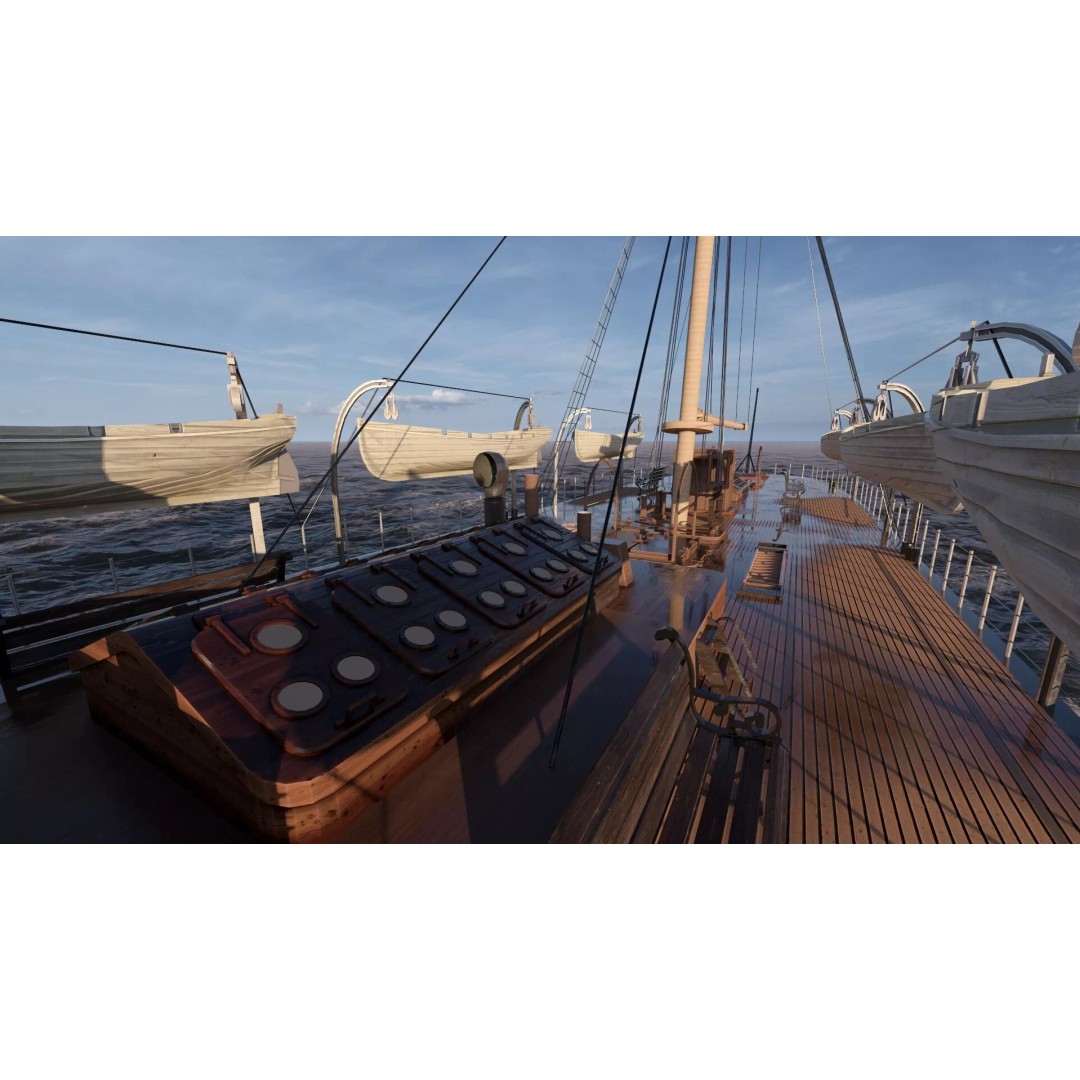 Japanese Navy Merchant Ship 3D Model – Late 19th Century, PBR Textured - View 34