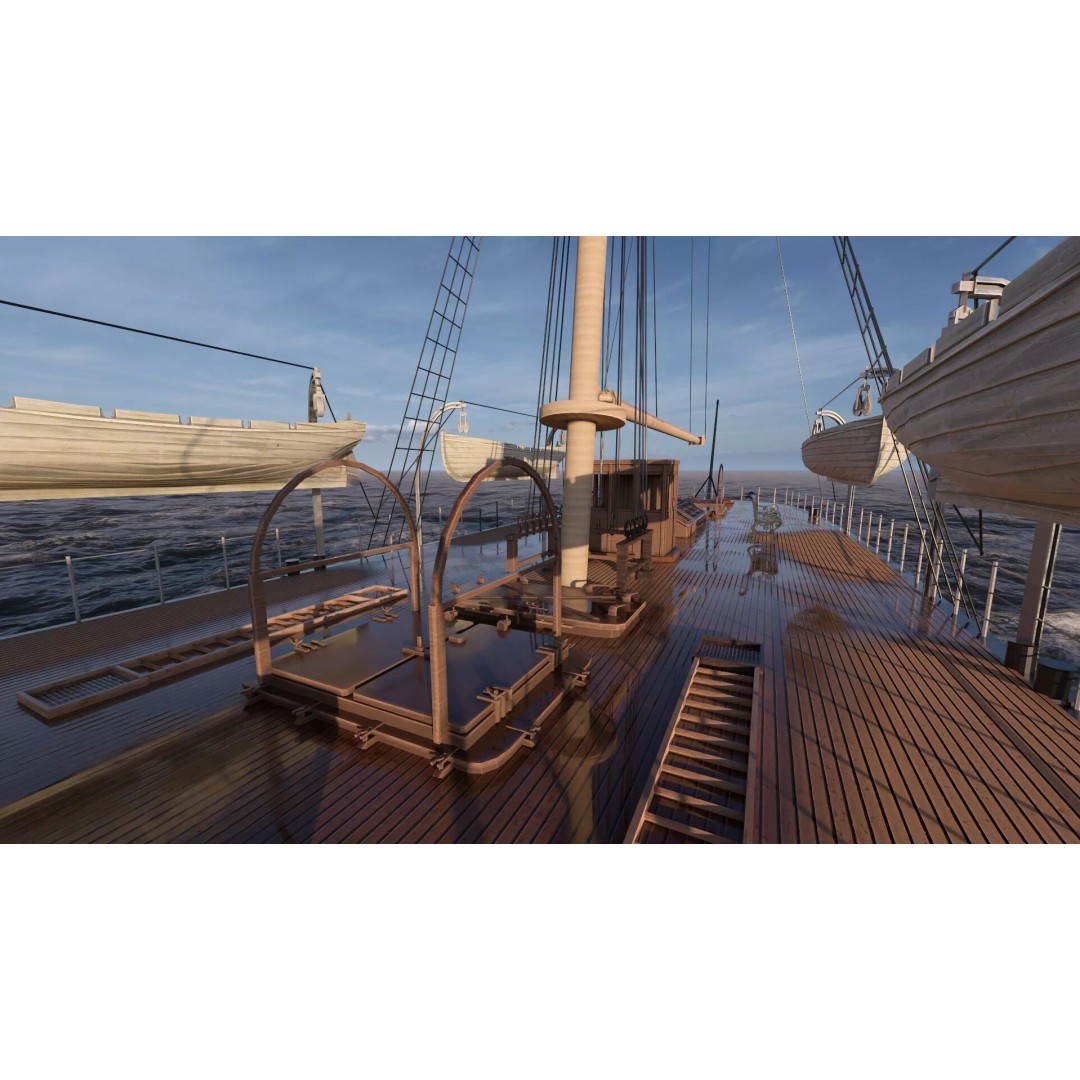 Japanese Navy Merchant Ship 3D Model – Late 19th Century, PBR Textured - View 35
