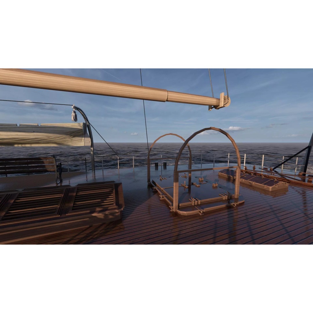 Japanese Navy Merchant Ship 3D Model – Late 19th Century, PBR Textured - View 38