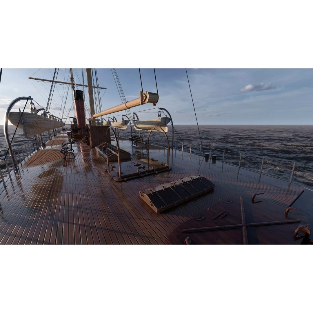 Japanese Navy Merchant Ship 3D Model – Late 19th Century, PBR Textured - View 39
