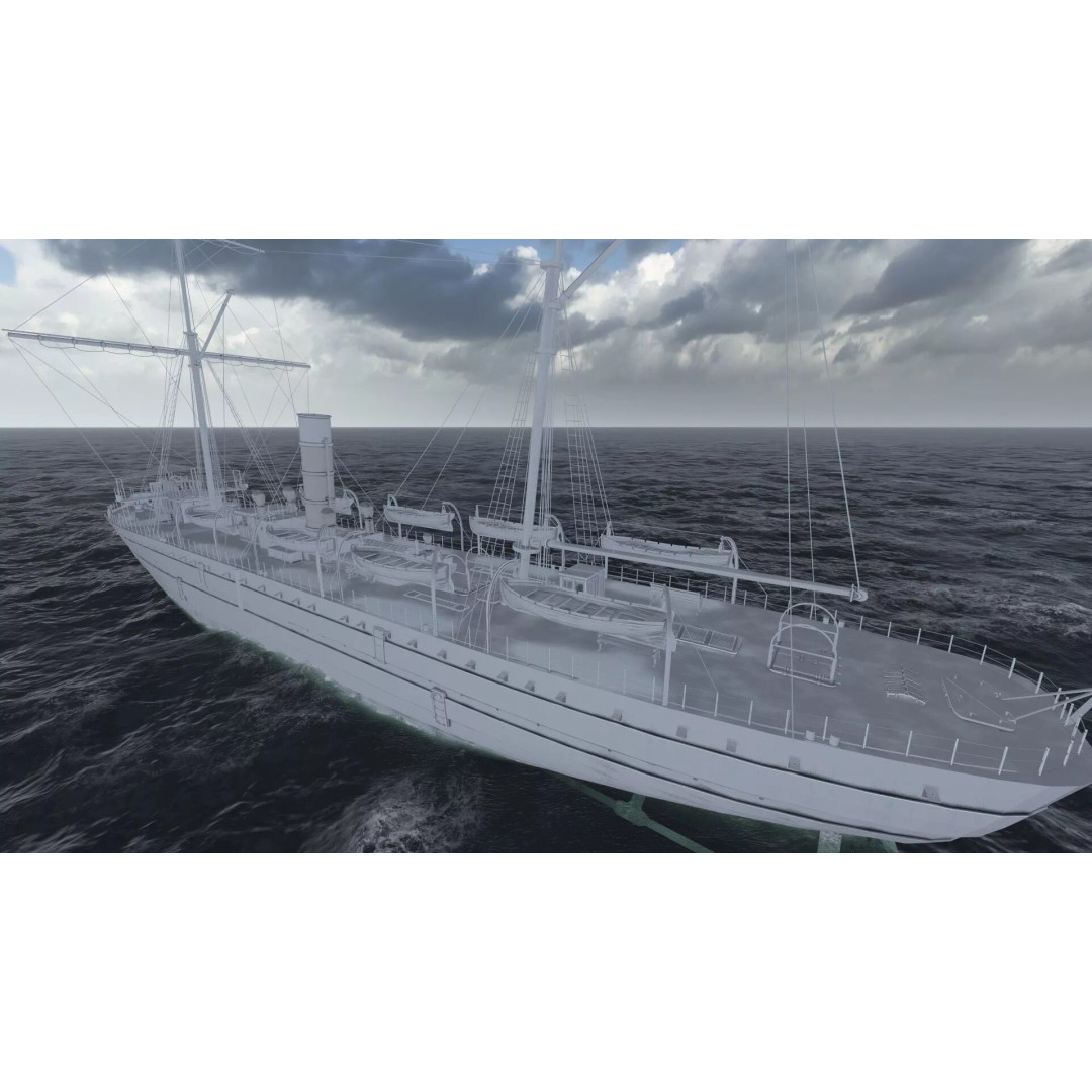 Japanese Navy Merchant Ship 3D Model – Late 19th Century, PBR Textured - View 42