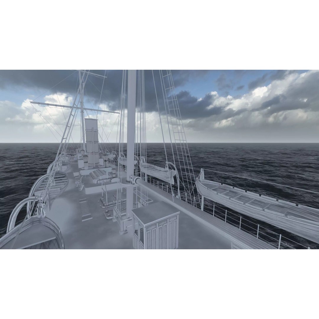 Japanese Navy Merchant Ship 3D Model – Late 19th Century, PBR Textured - View 44
