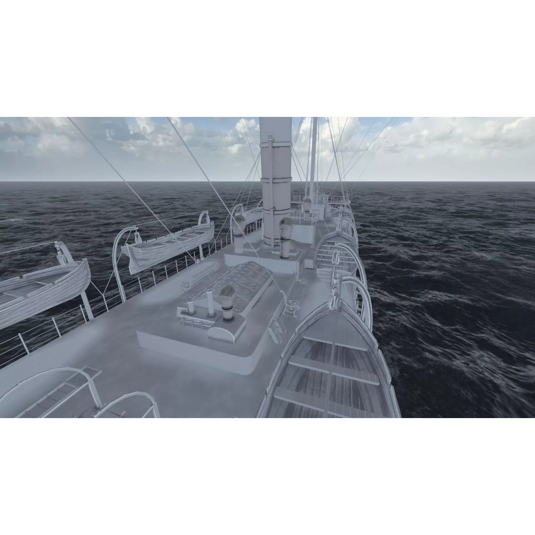 Japanese Navy Merchant Ship 3D Model – Late 19th Century, PBR Textured - View 45