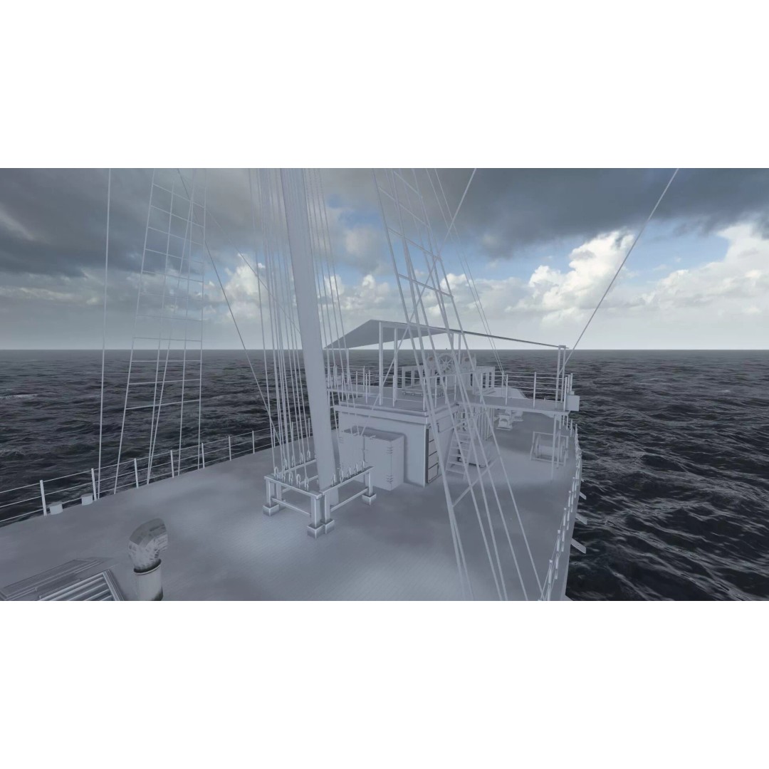 Japanese Navy Merchant Ship 3D Model – Late 19th Century, PBR Textured - View 48