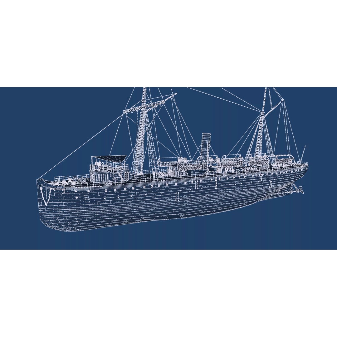 Japanese Navy Merchant Ship 3D Model – Late 19th Century, PBR Textured - View 50