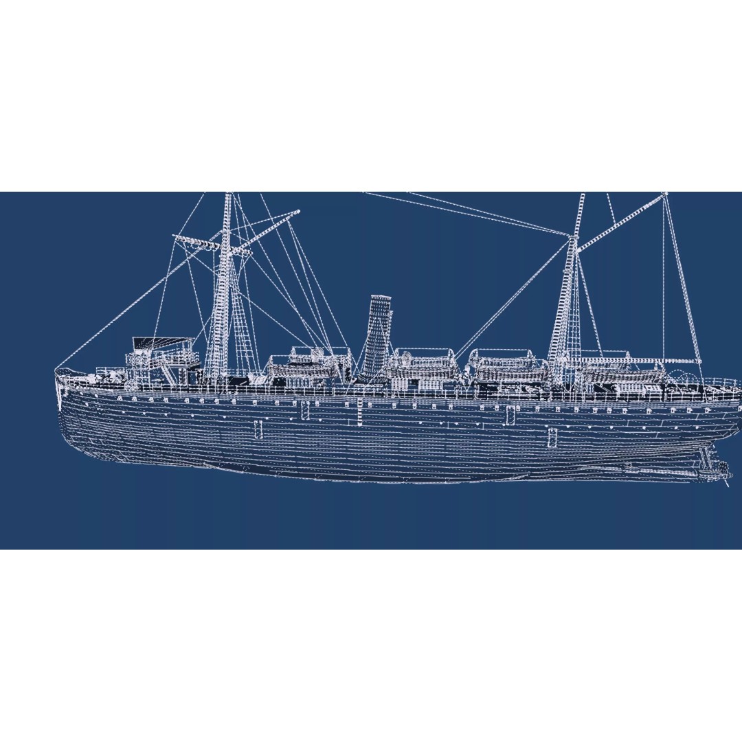 Japanese Navy Merchant Ship 3D Model – Late 19th Century, PBR Textured - View 51