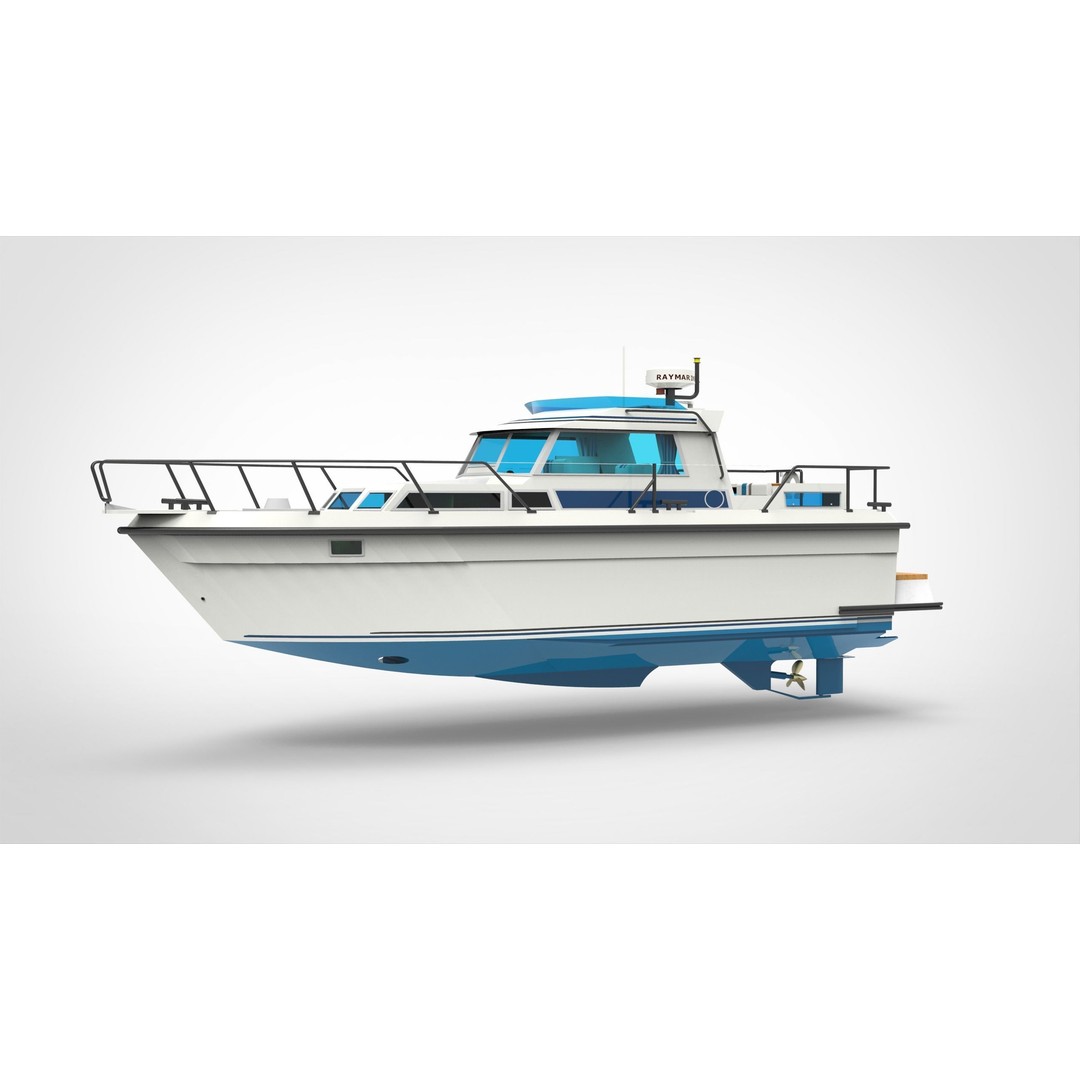 Recreational Boat 3D Model – Polygon Mesh Vessel for Games, FBX