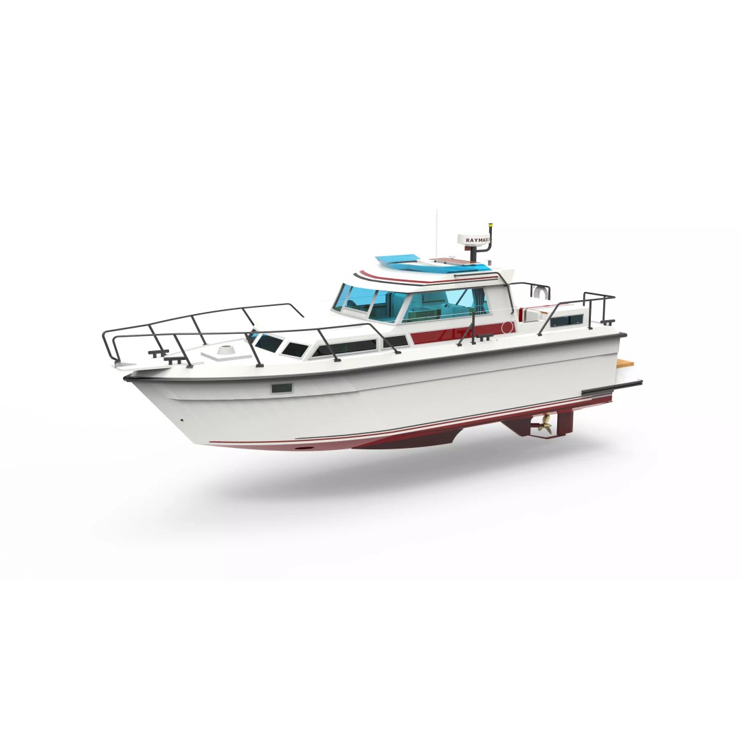 Recreational Boat 3D Model – Polygon Mesh Vessel for Games, FBX - View 2