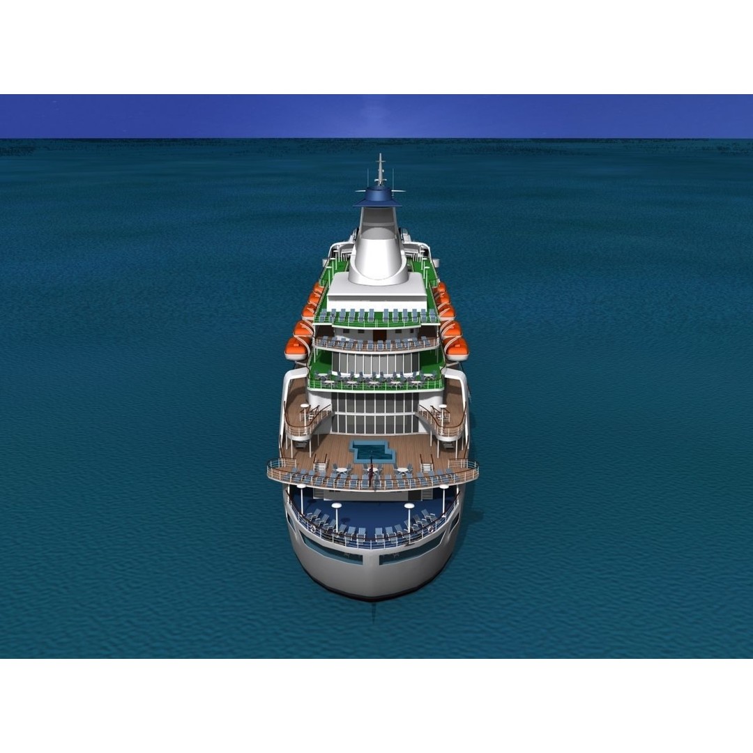 Pacific Princess 3D Model – High Detail Cruise Ship Asset, FBX, OBJ - View 11