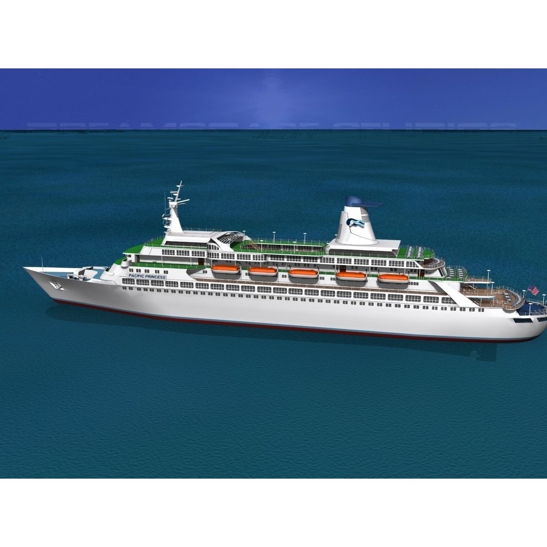 Pacific Princess 3D Model – High Detail Cruise Ship Asset, FBX, OBJ - View 13