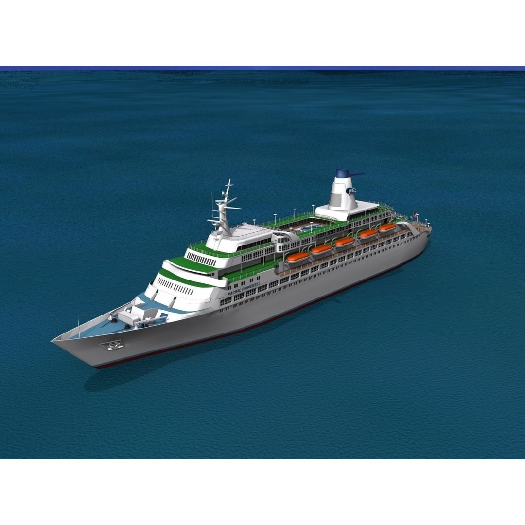 Pacific Princess 3D Model – High Detail Cruise Ship Asset, FBX, OBJ - View 14