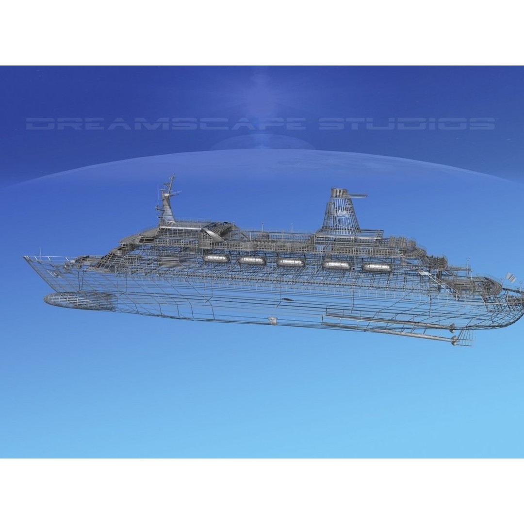 Pacific Princess 3D Model – High Detail Cruise Ship Asset, FBX, OBJ - View 18
