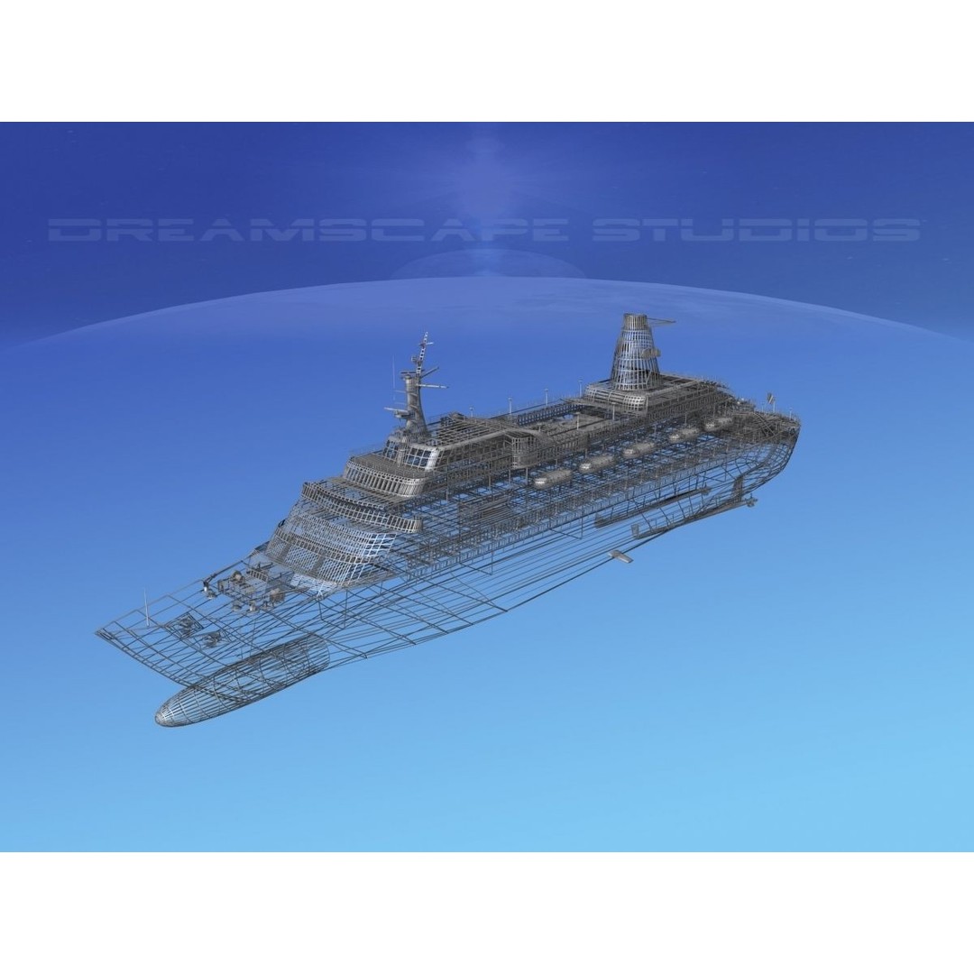 Pacific Princess 3D Model – High Detail Cruise Ship Asset, FBX, OBJ - View 20