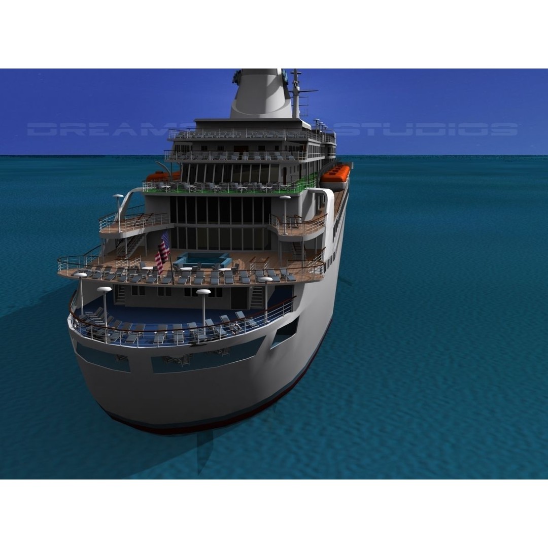 Pacific Princess 3D Model – High Detail Cruise Ship Asset, FBX, OBJ - View 6