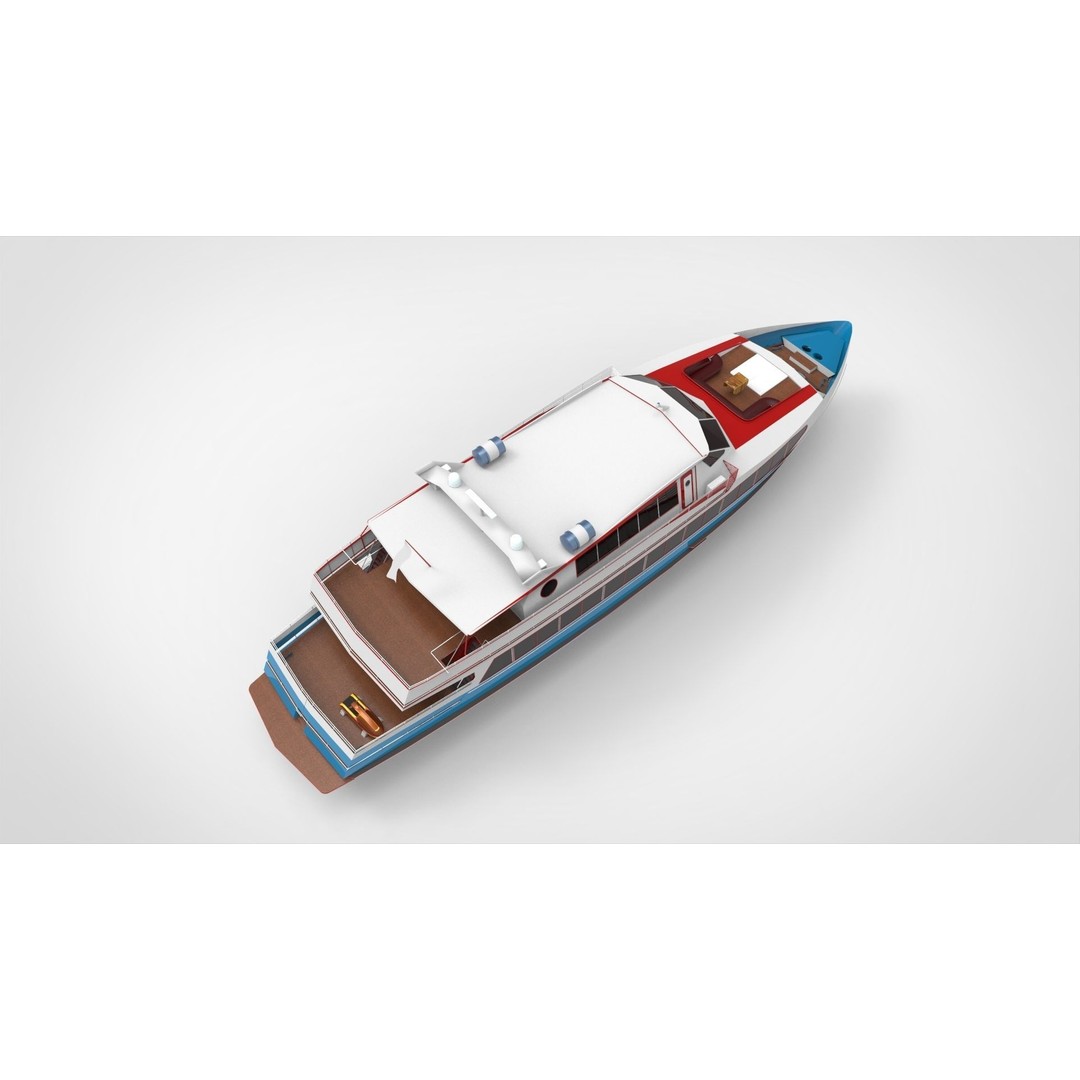 Yacht 3D Model – Realistic Recreational Vessel, PBR Textures