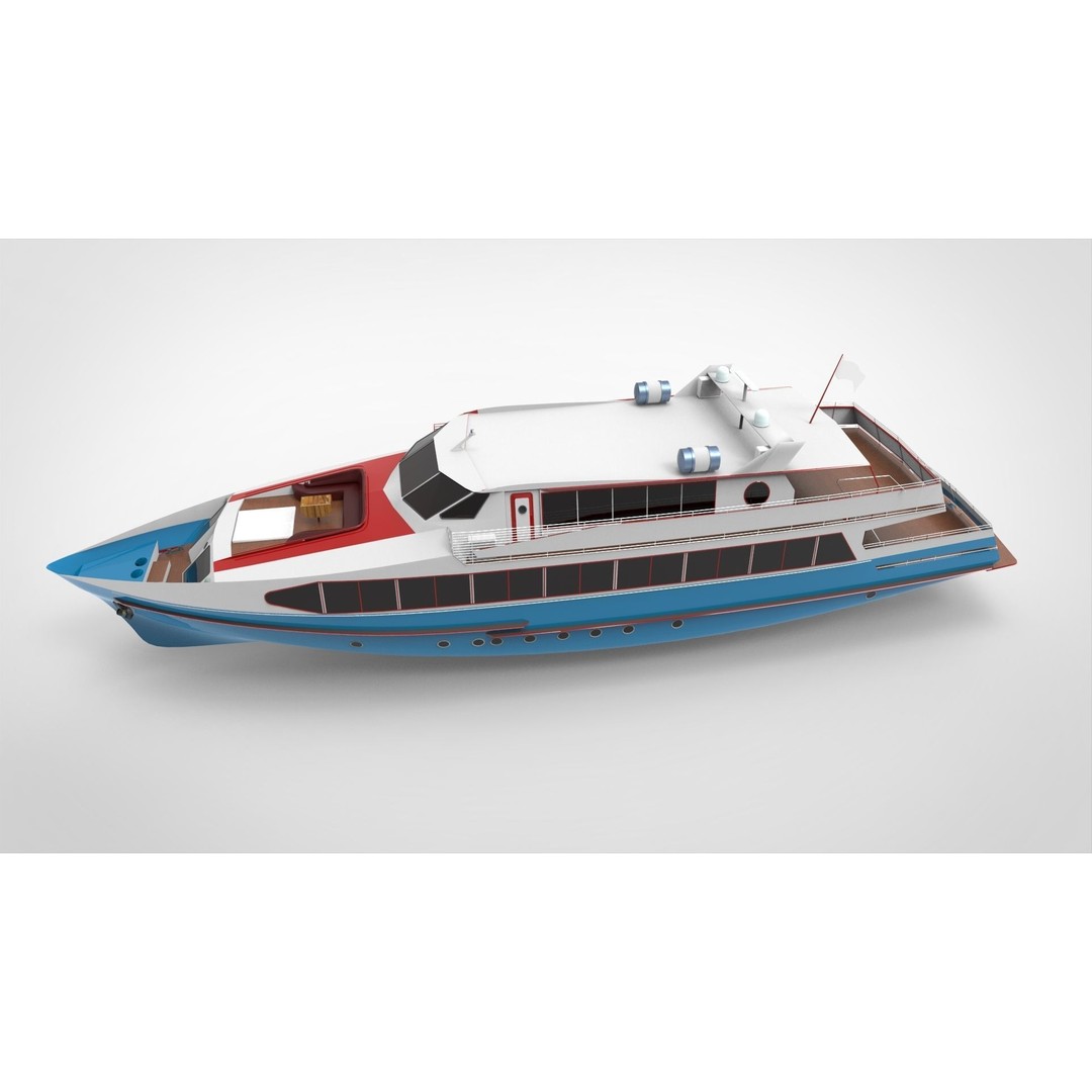 Yacht 3D Model – Realistic Recreational Vessel, PBR Textures - View 11