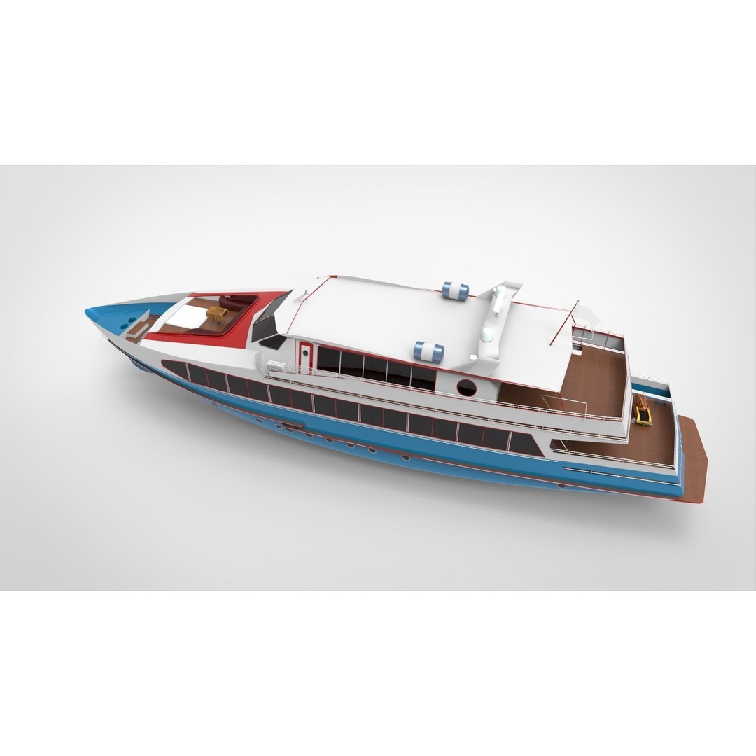 Yacht 3D Model – Realistic Recreational Vessel, PBR Textures - View 12