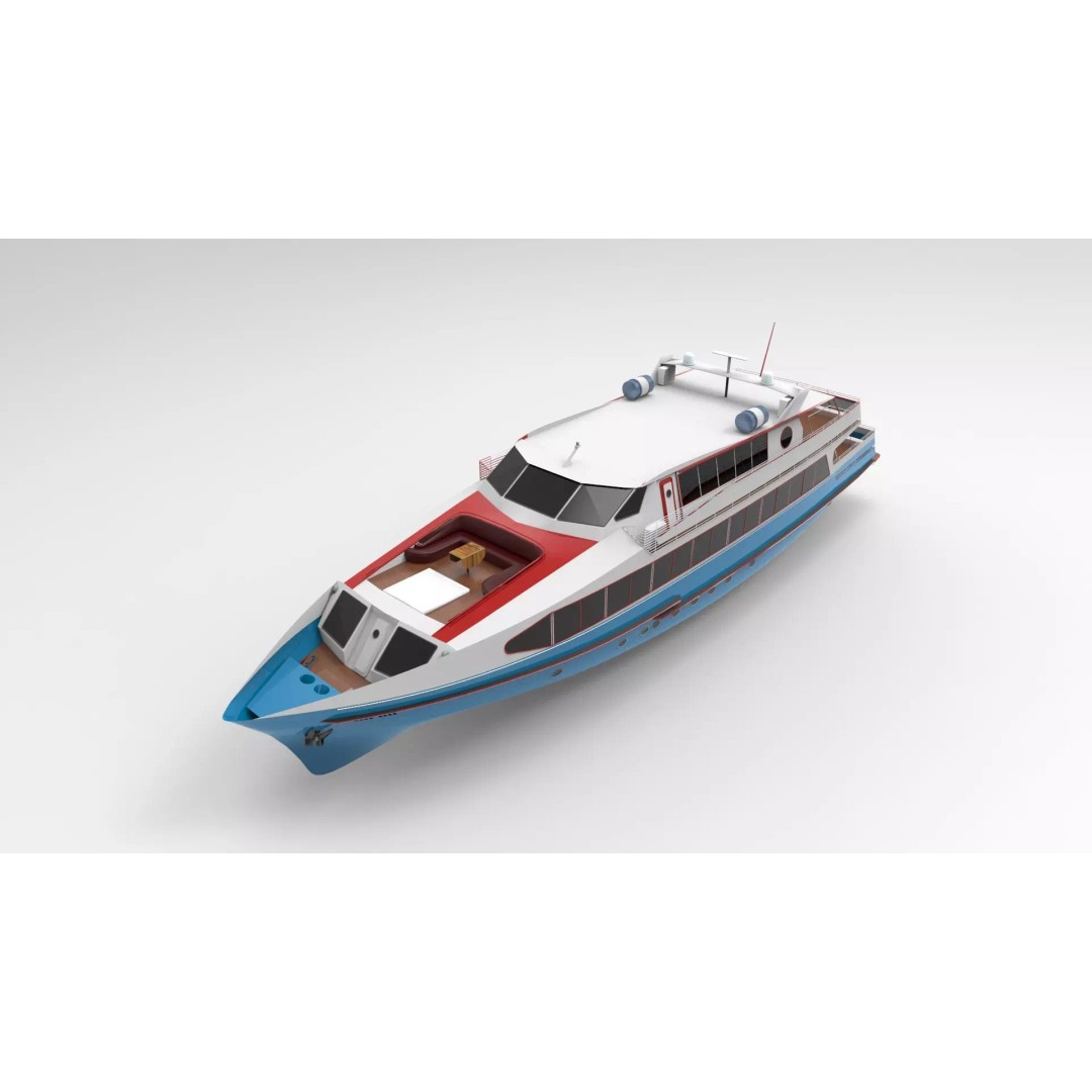 Yacht 3D Model – Realistic Recreational Vessel, PBR Textures - View 2