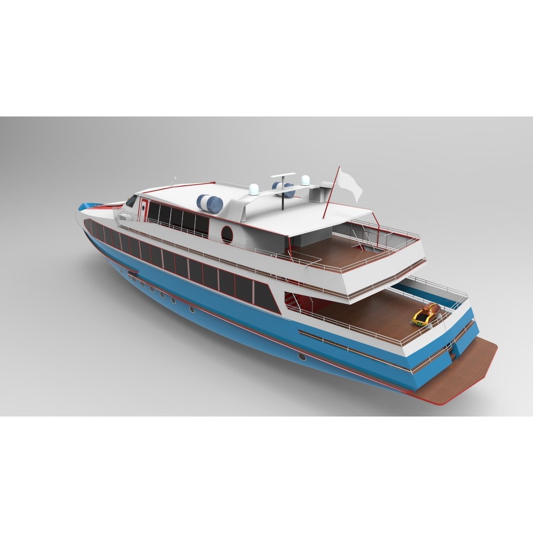 Yacht 3D Model – Realistic Recreational Vessel, PBR Textures - View 3