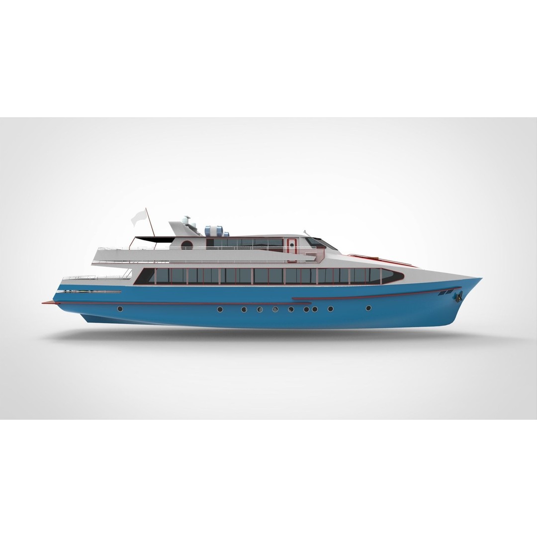 Yacht 3D Model – Realistic Recreational Vessel, PBR Textures - View 4