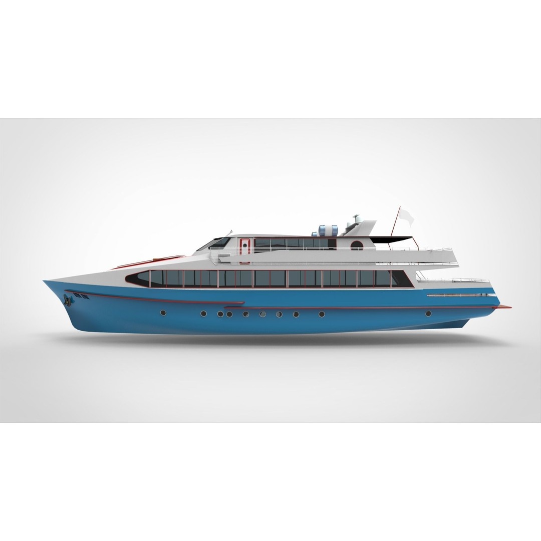 Yacht 3D Model – Realistic Recreational Vessel, PBR Textures - View 5