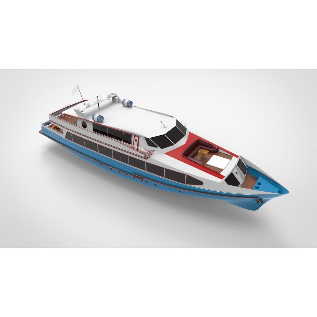 Yacht 3D Model – Realistic Recreational Vessel, PBR Textures - View 8