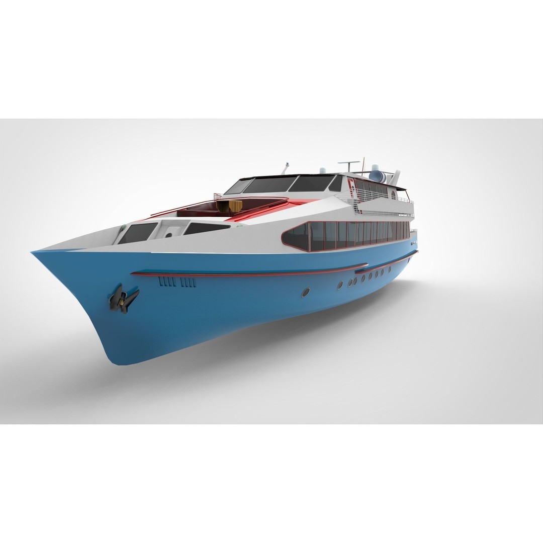 Yacht 3D Model – Realistic Recreational Vessel, PBR Textures - View 9