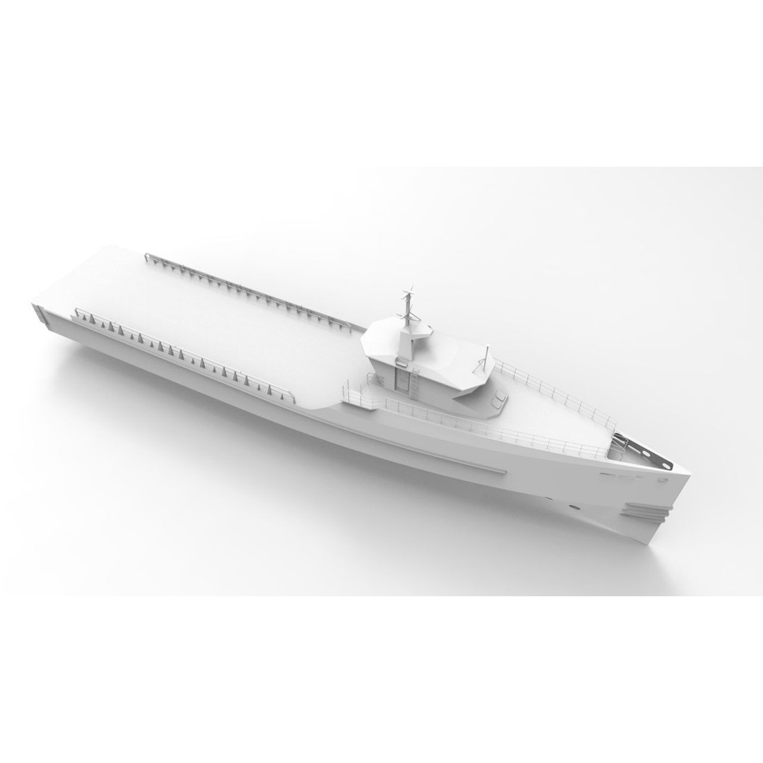 Yacht Support Vessel 3D Model – Industrial Watercraft, FBX, PBR - View 16