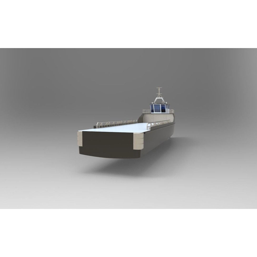 Yacht Support Vessel 3D Model – Industrial Watercraft, FBX, PBR - View 9