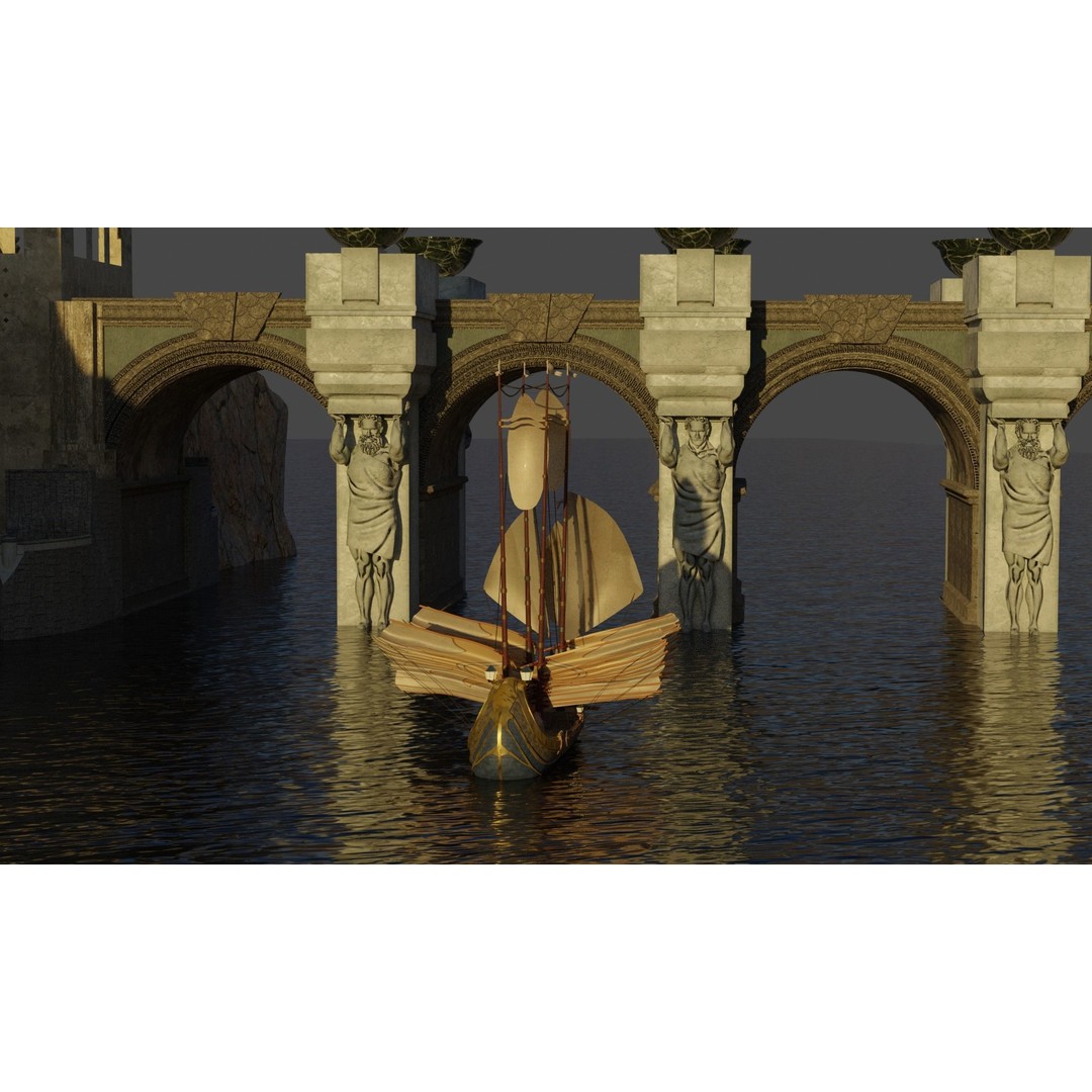Numenorian Ship 3D Model – High Detail Rigged Maritime Asset, Blender - View 10