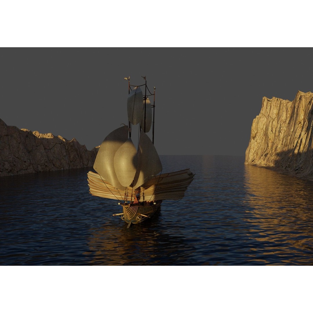 Numenorian Ship 3D Model – High Detail Rigged Maritime Asset, Blender - View 11