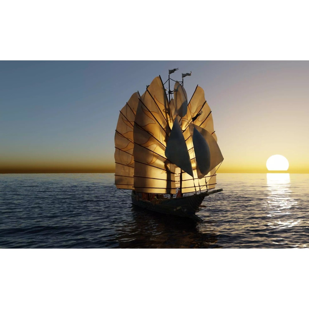 Numenorian Ship 3D Model – High Detail Rigged Maritime Asset, Blender - View 2