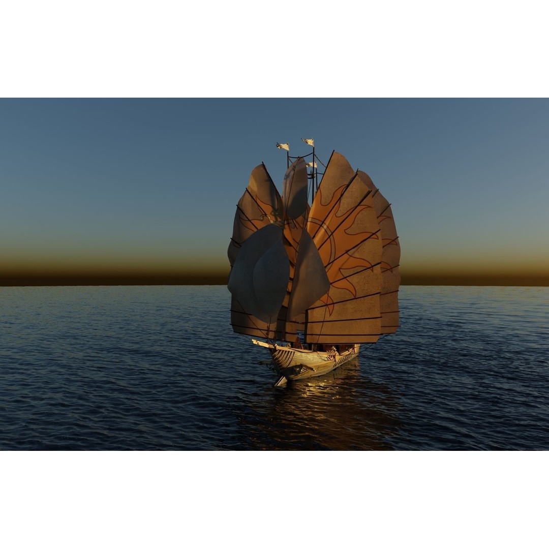 Numenorian Ship 3D Model – High Detail Rigged Maritime Asset, Blender - View 4