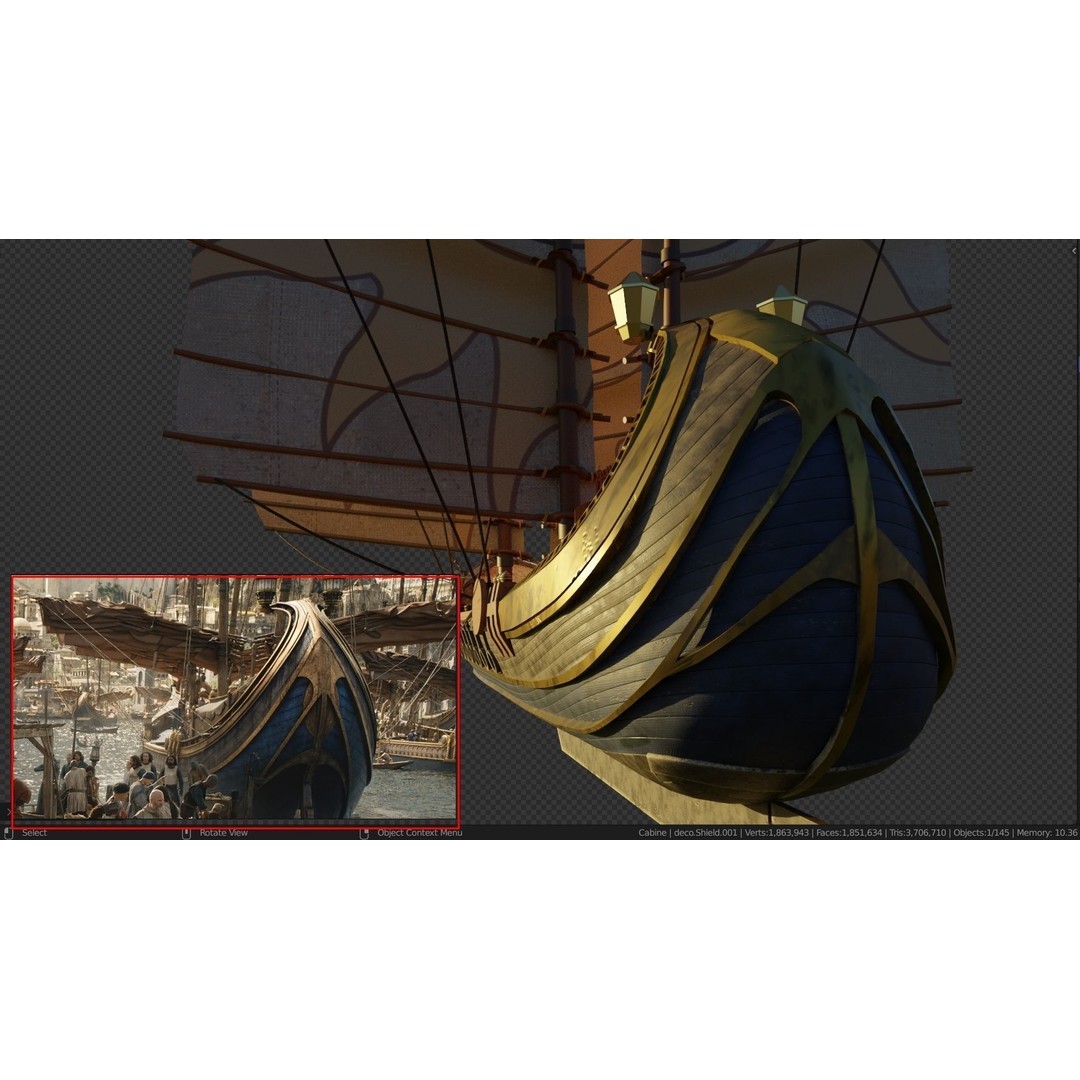 Numenorian Ship 3D Model – High Detail Rigged Maritime Asset, Blender - View 6