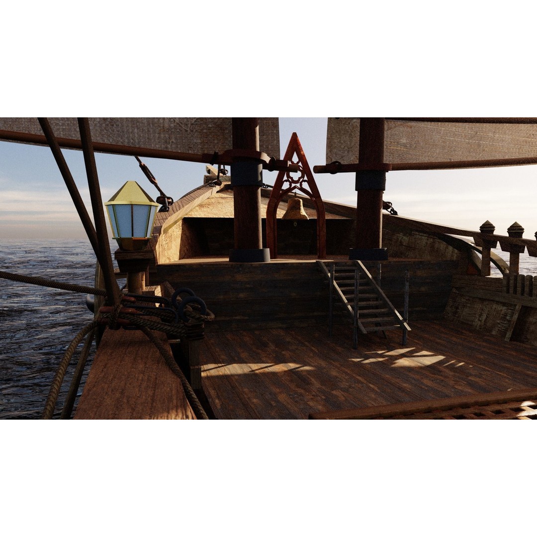 Numenorian Ship 3D Model – High Detail Rigged Maritime Asset, Blender - View 8