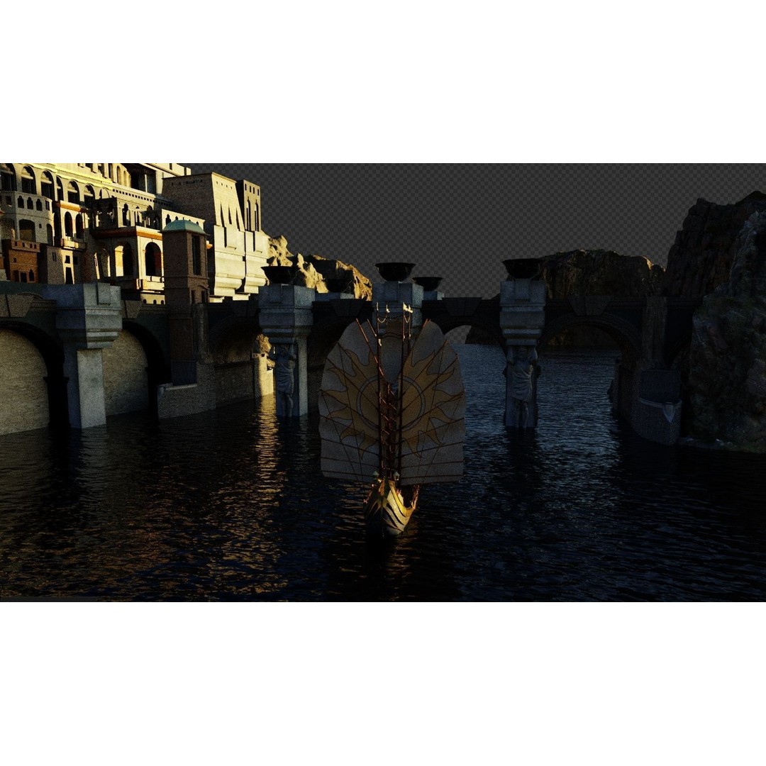 Numenorian Ship 3D Model – High Detail Rigged Maritime Asset, Blender - View 9