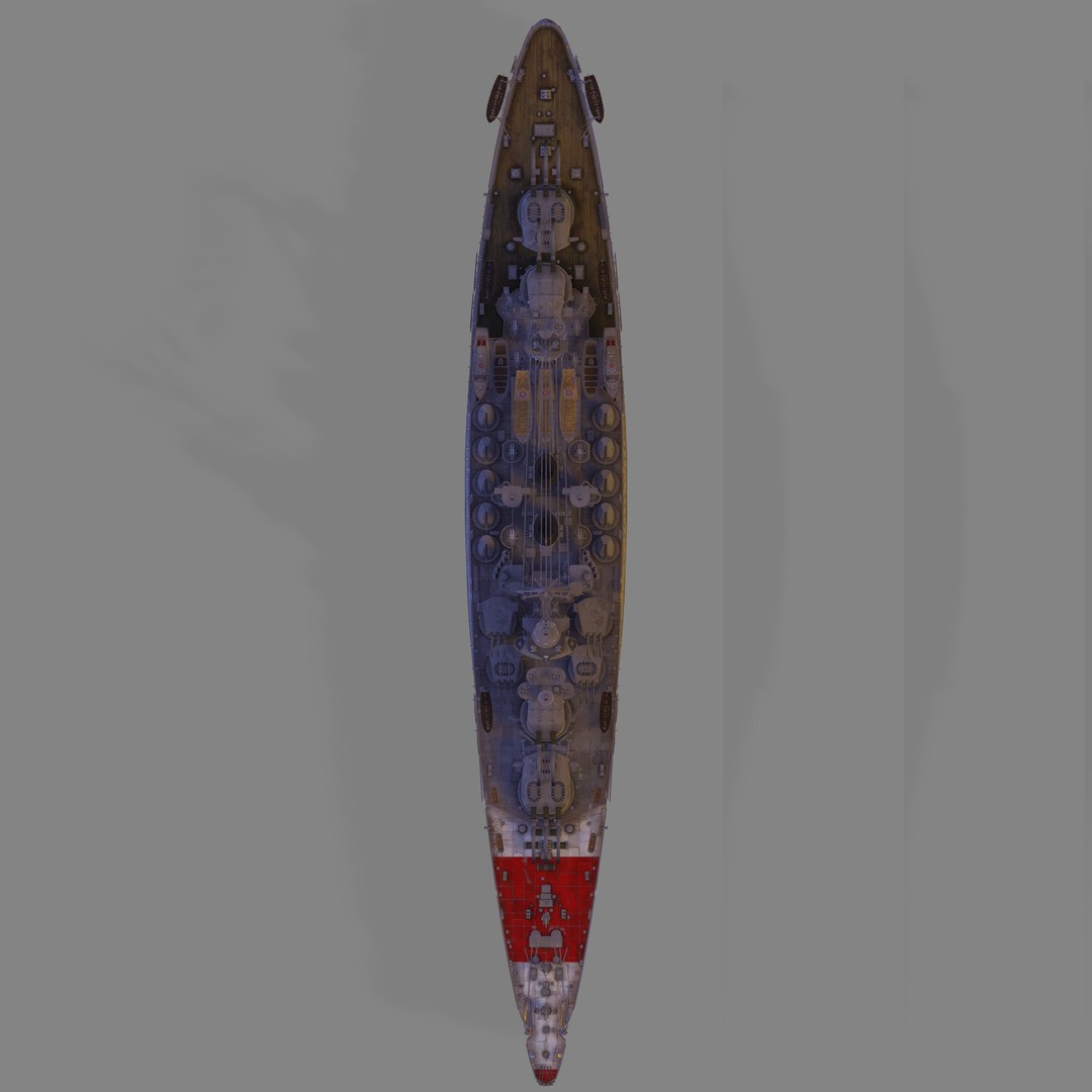 RN Duilio 3D Model – High Poly Naval Battleship for Games