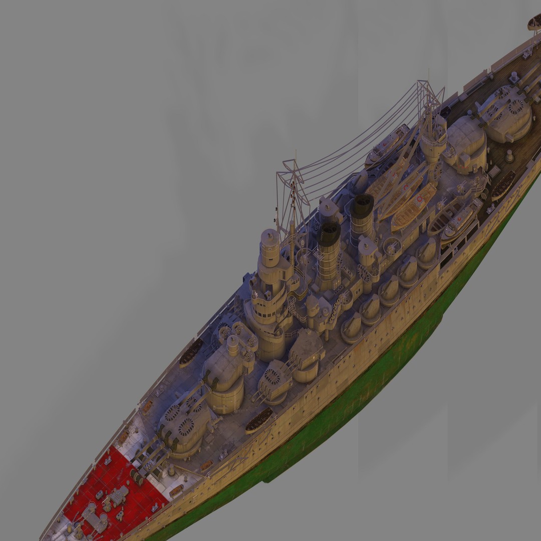 RN Duilio 3D Model – High Poly Naval Battleship for Games - View 4