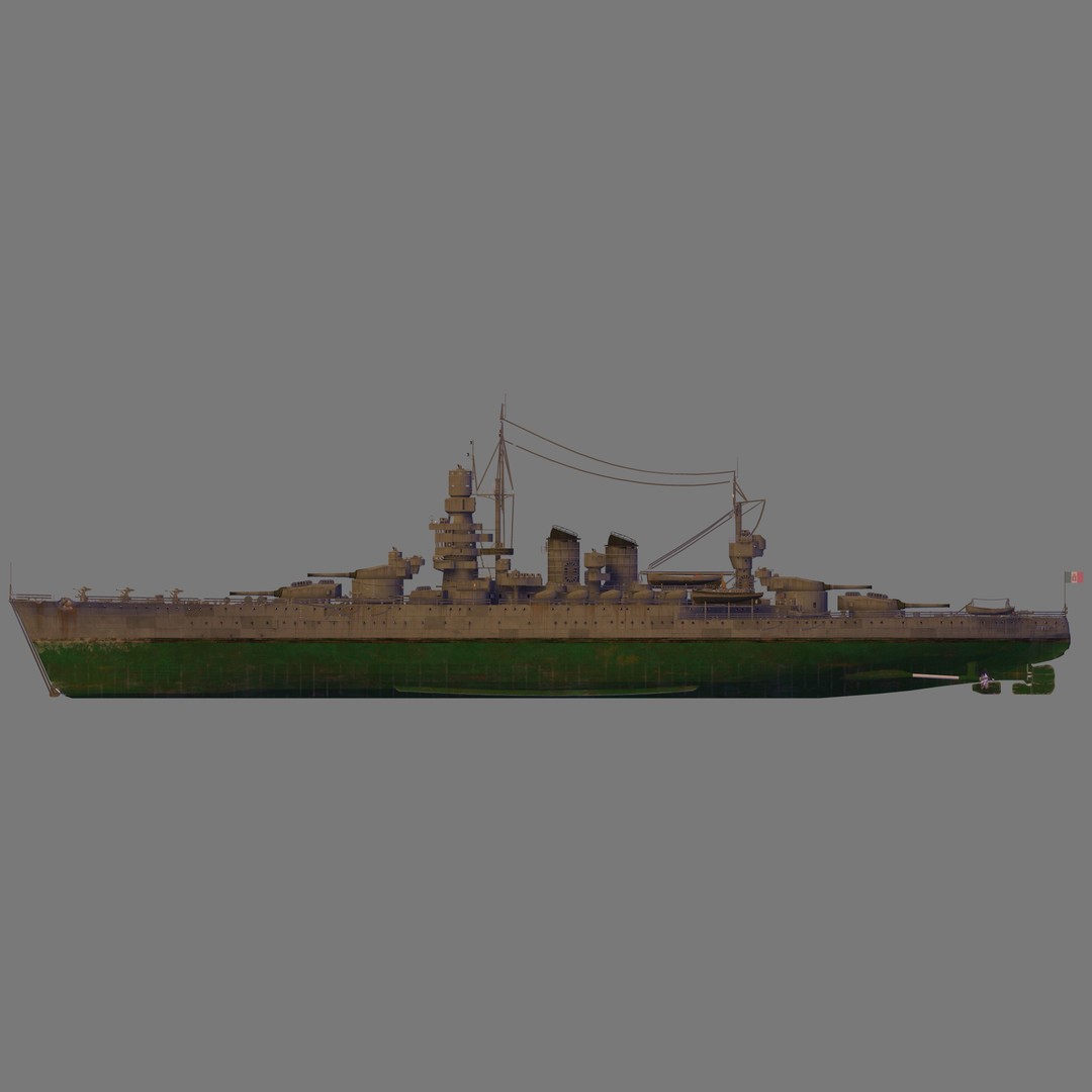RN Duilio 3D Model – High Poly Naval Battleship for Games - View 6