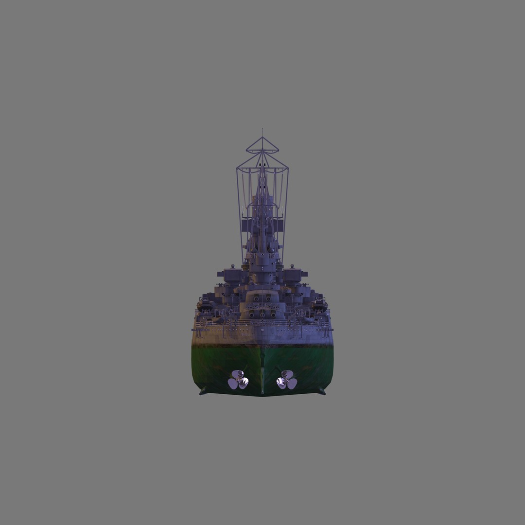 RN Duilio 3D Model – High Poly Naval Battleship for Games - View 7