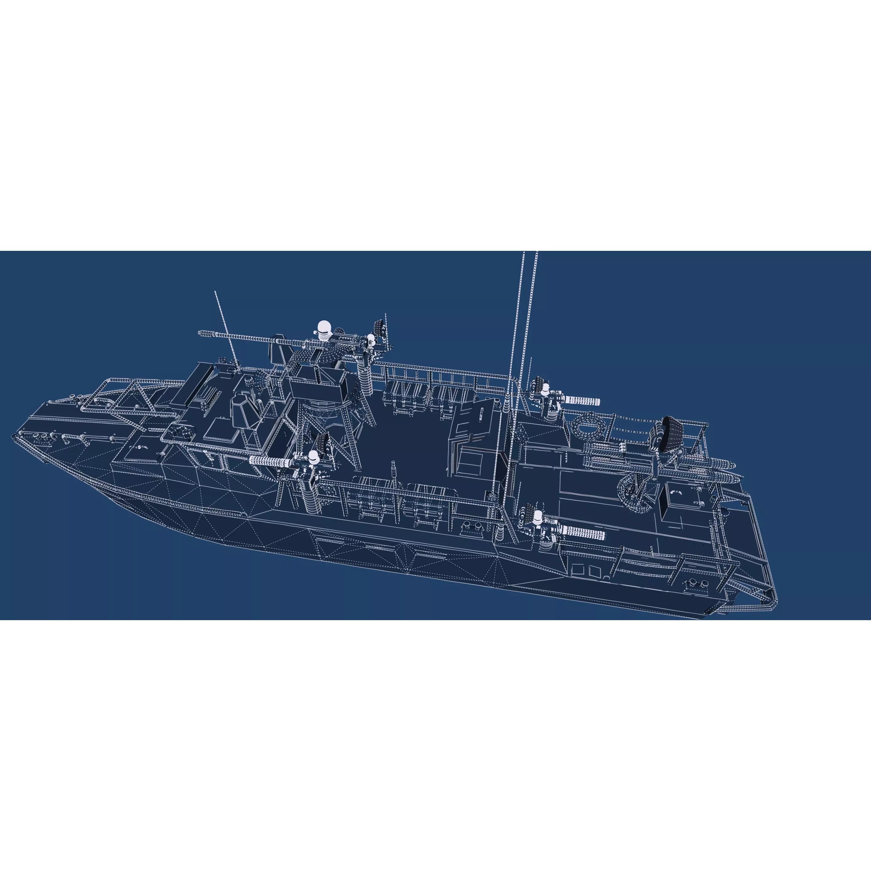 Detailed Patrol Boat - Game-Ready 3D Model