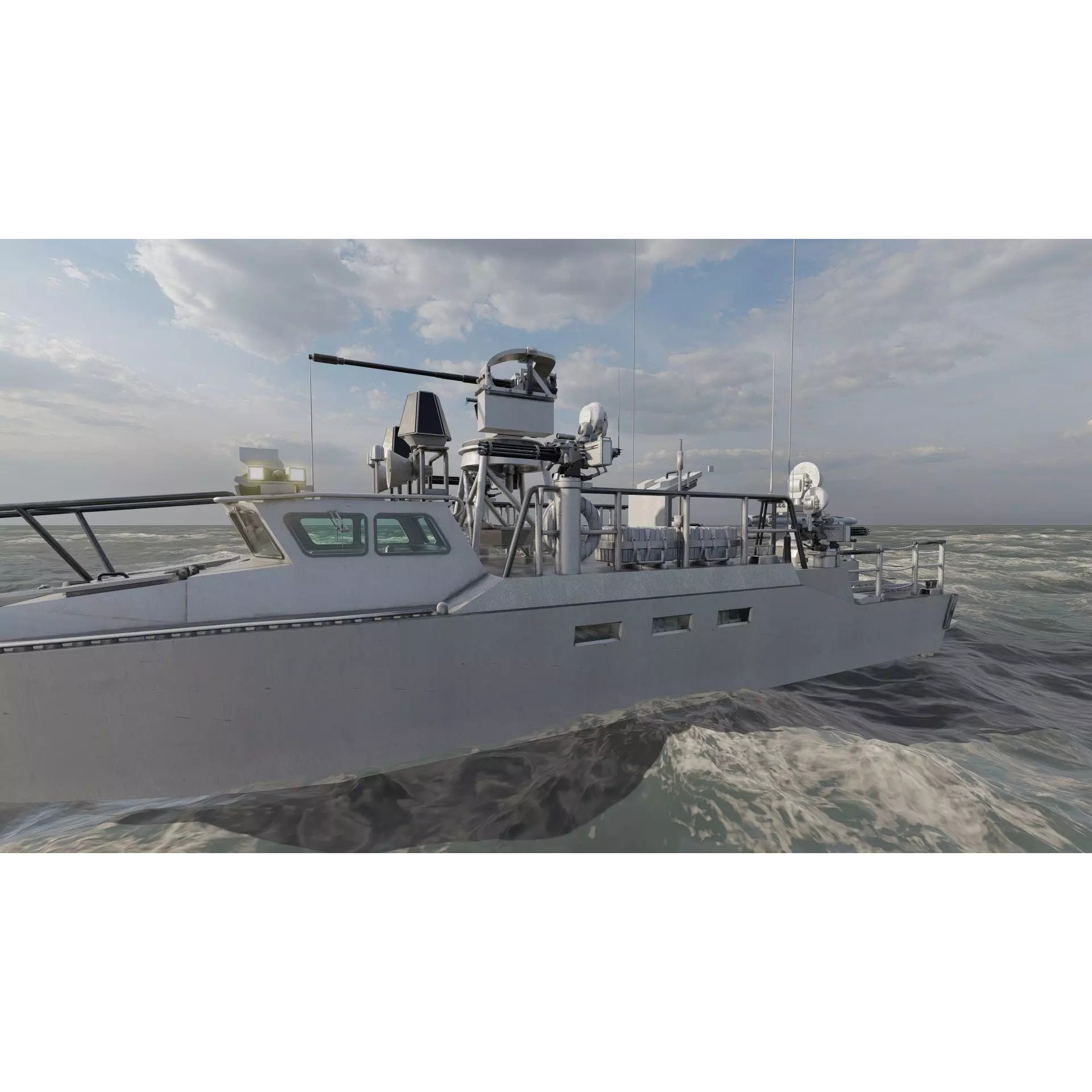 Detailed Patrol Boat - Game-Ready 3D Model - View 10