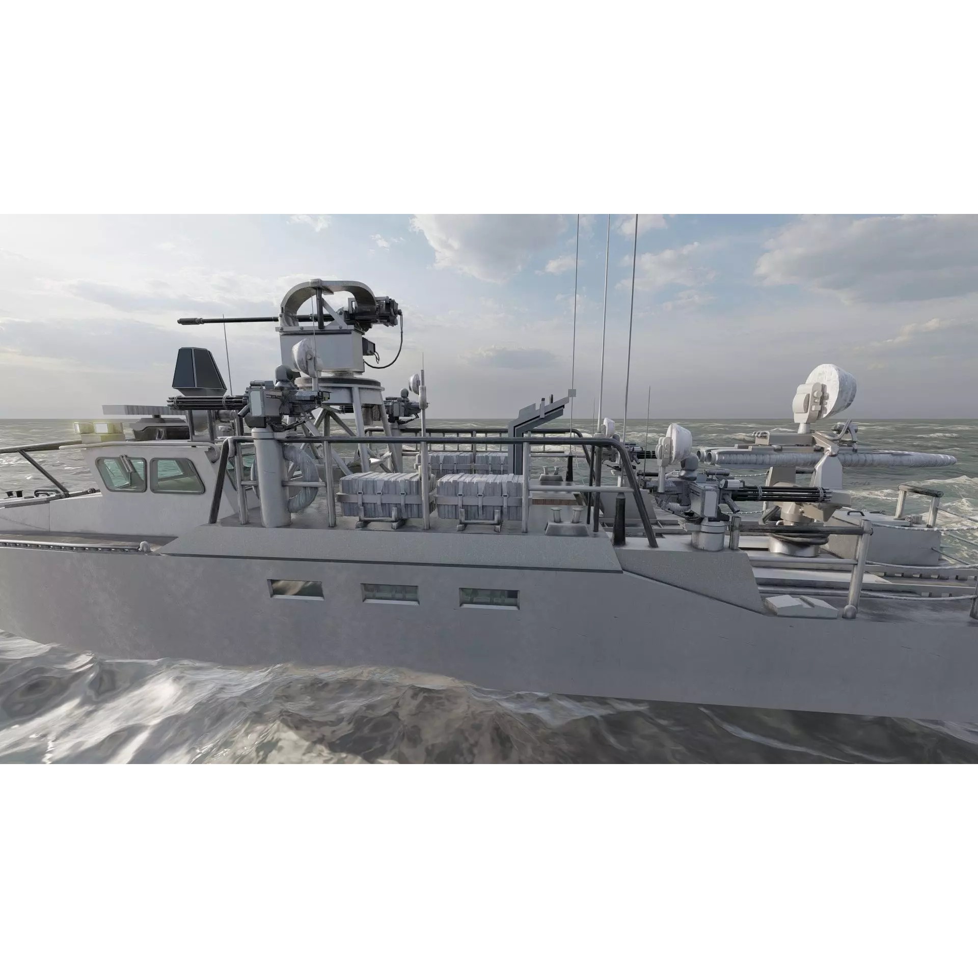 Detailed Patrol Boat - Game-Ready 3D Model - View 11