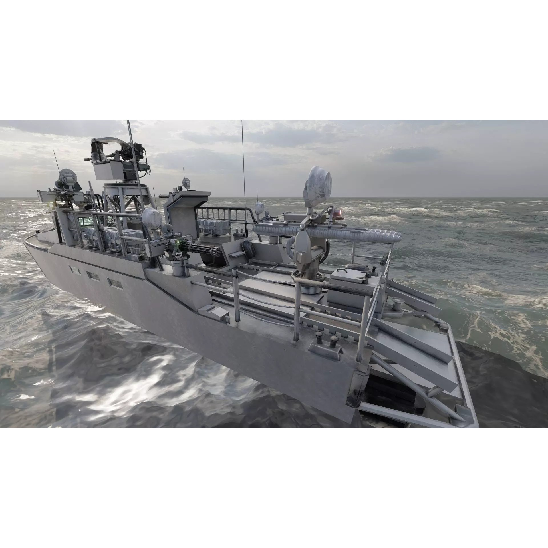 Detailed Patrol Boat - Game-Ready 3D Model - View 12