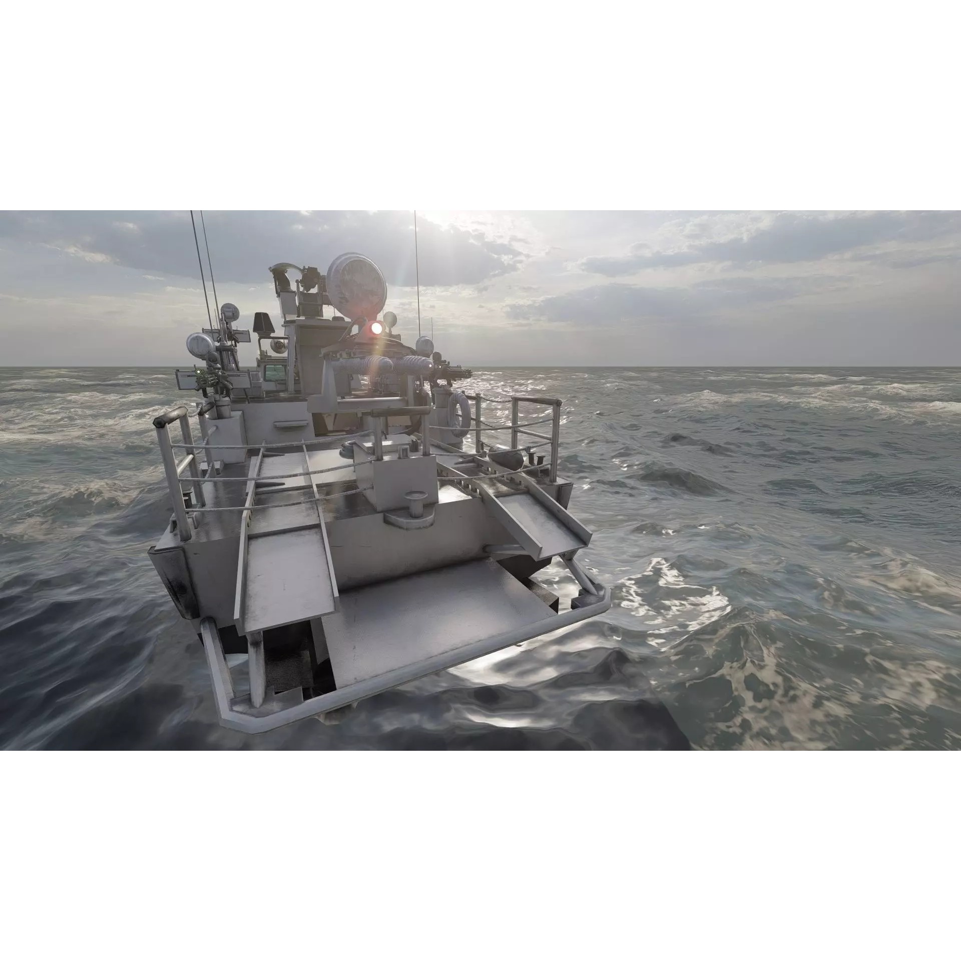 Detailed Patrol Boat - Game-Ready 3D Model - View 13