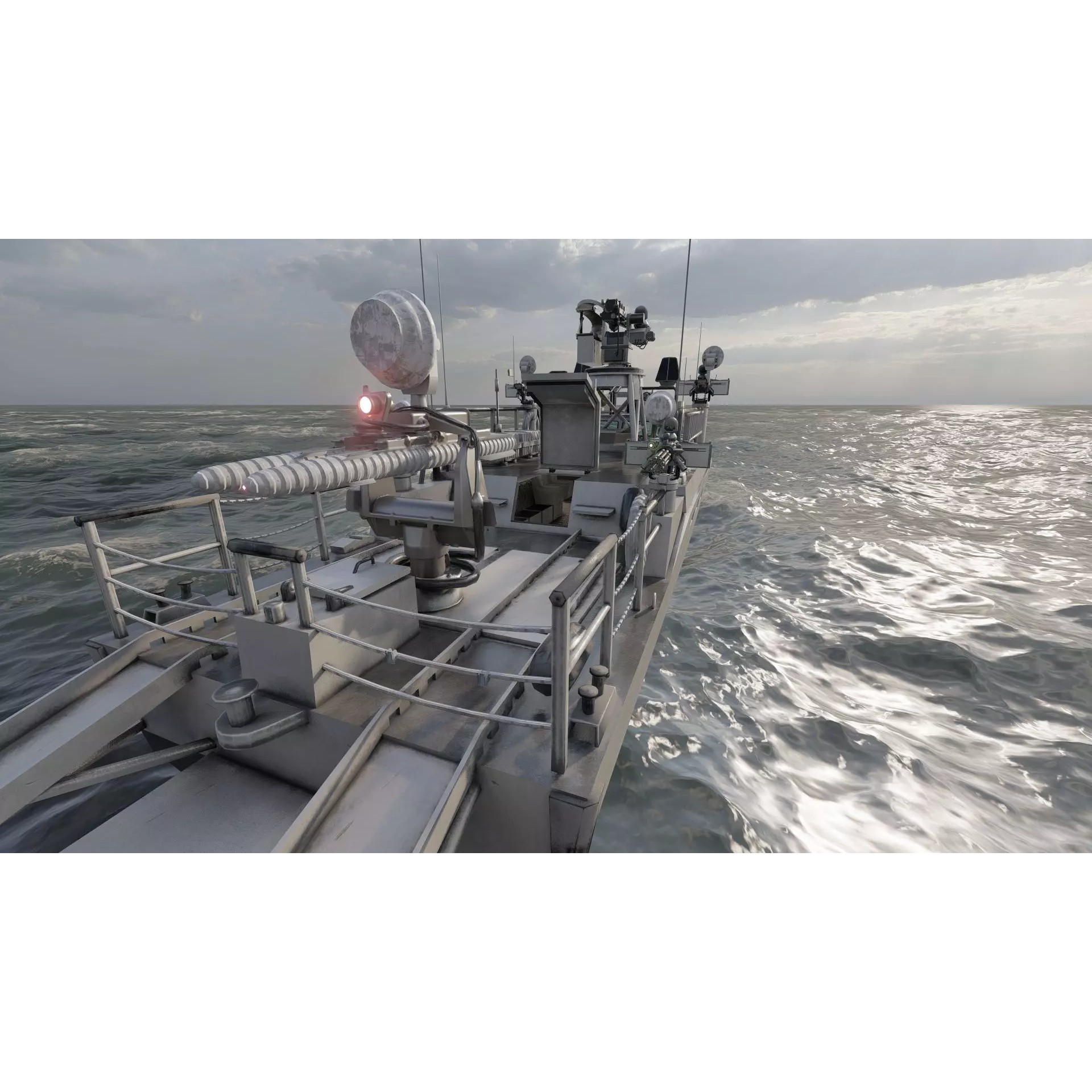 Detailed Patrol Boat - Game-Ready 3D Model - View 14