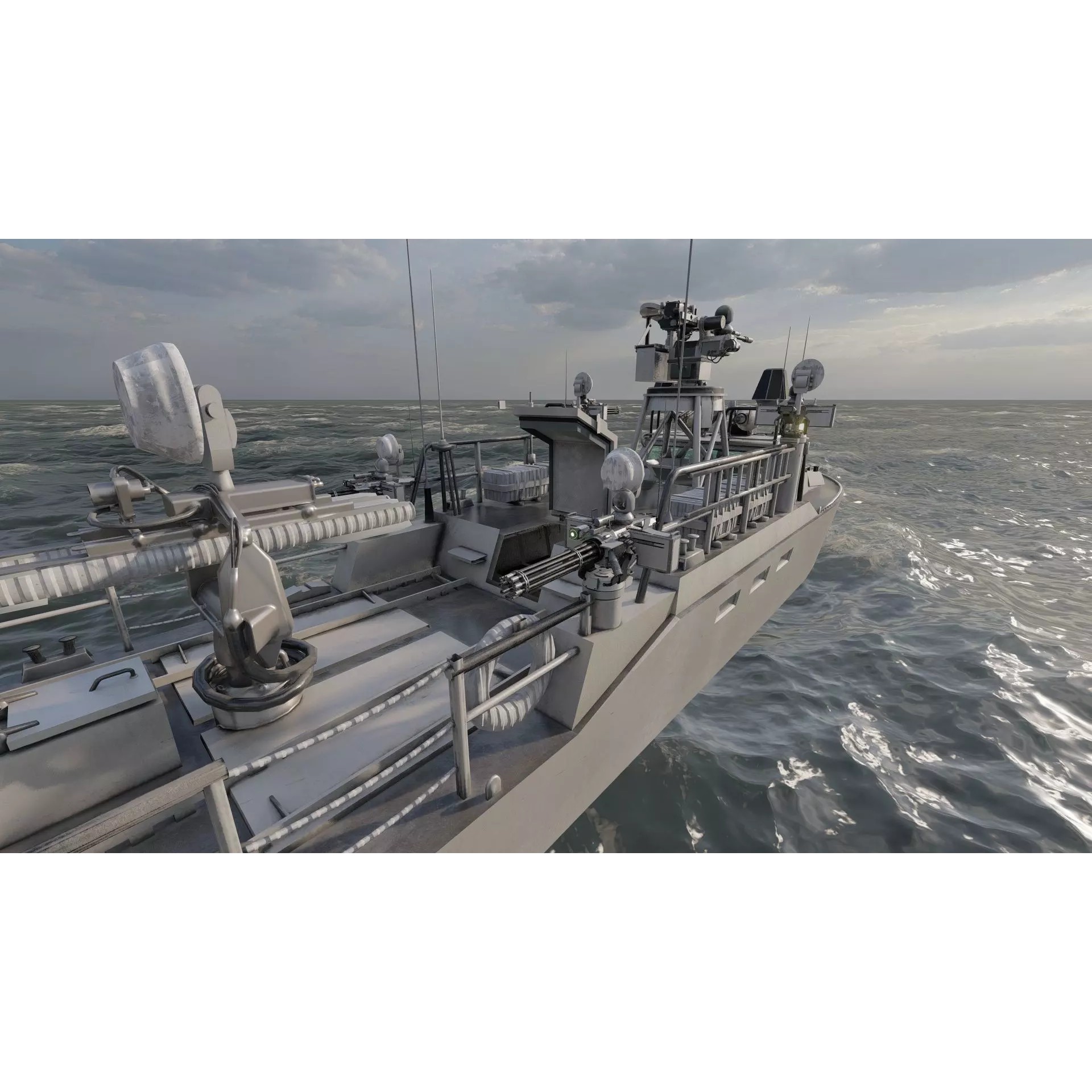 Detailed Patrol Boat - Game-Ready 3D Model - View 15