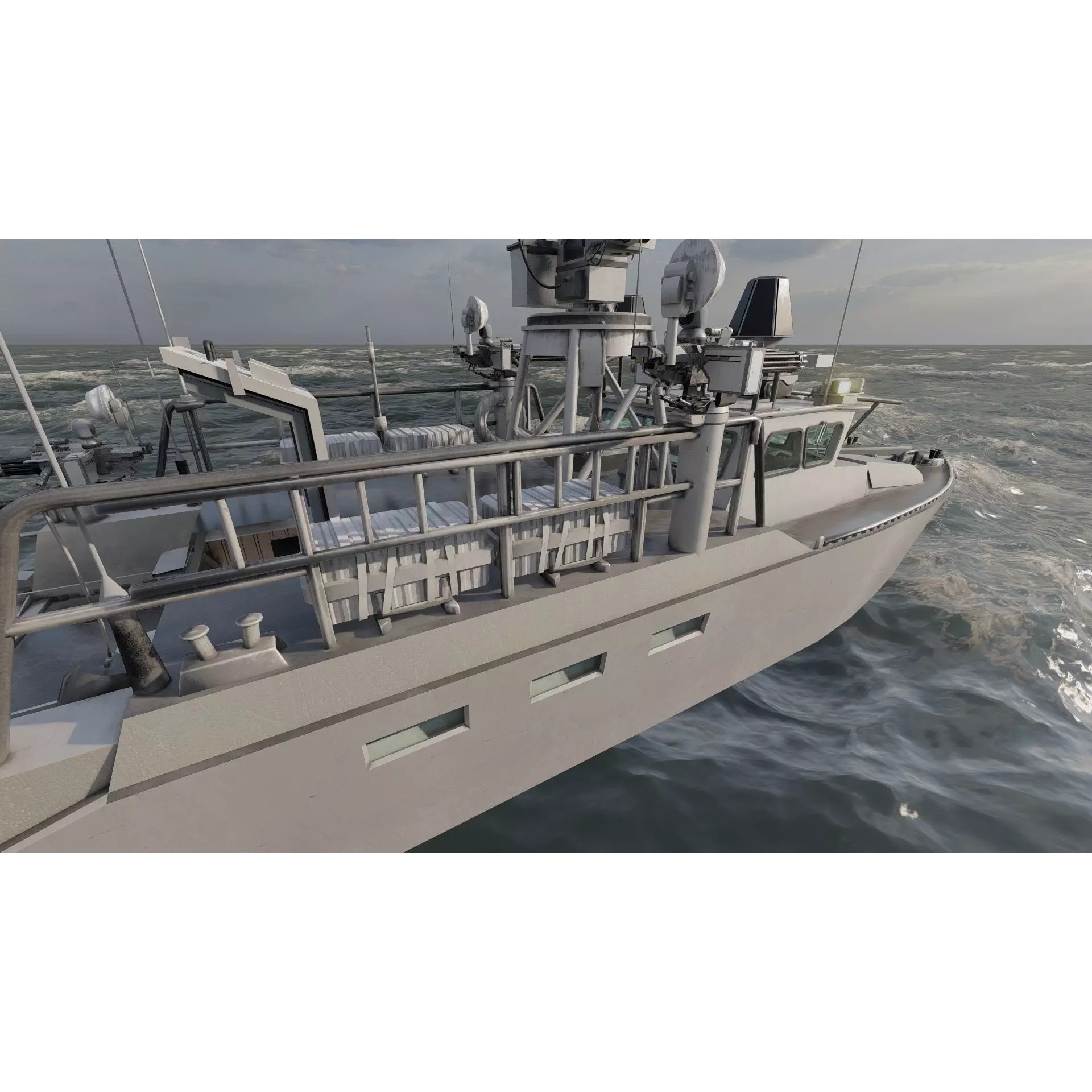 Detailed Patrol Boat - Game-Ready 3D Model - View 16