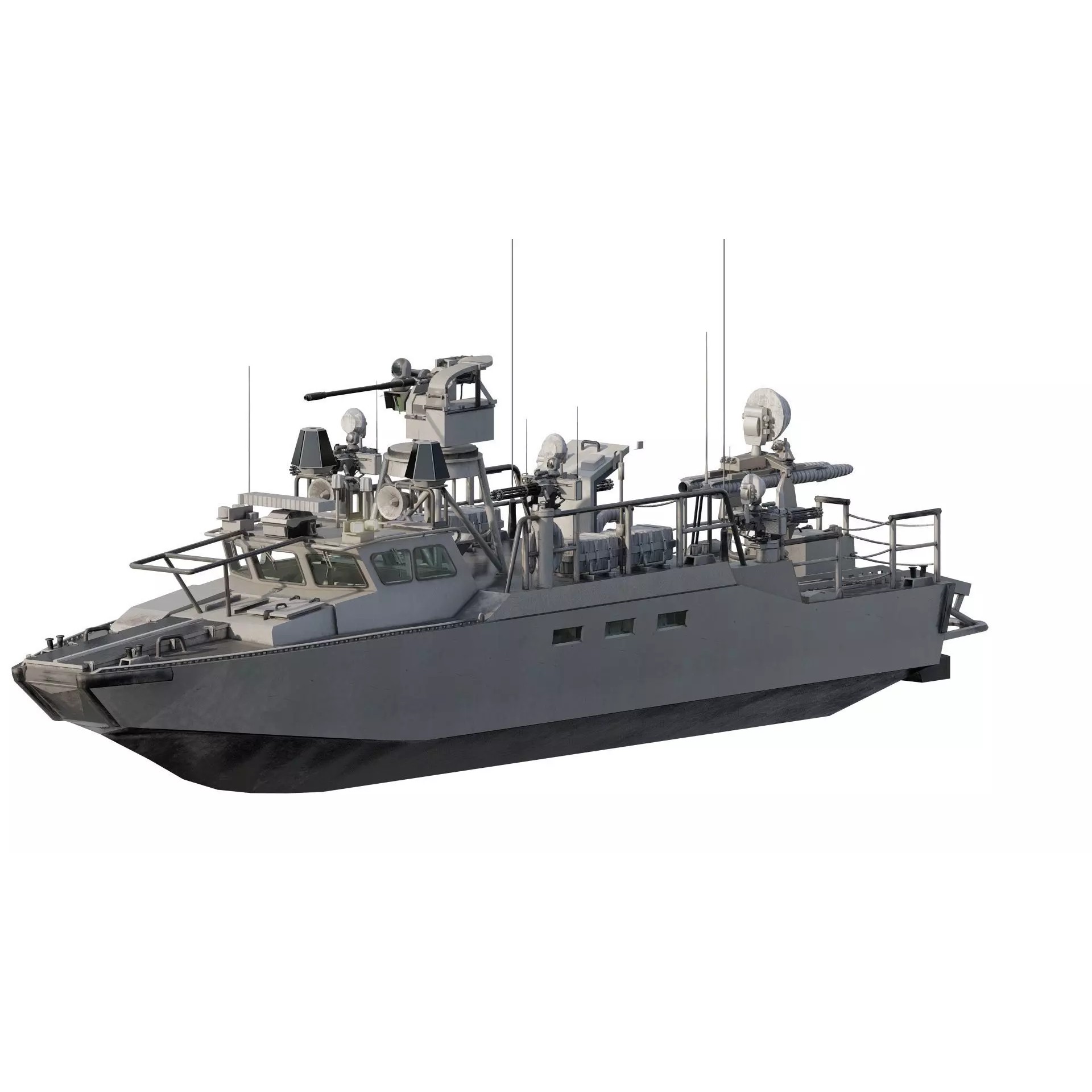 Detailed Patrol Boat - Game-Ready 3D Model - View 2