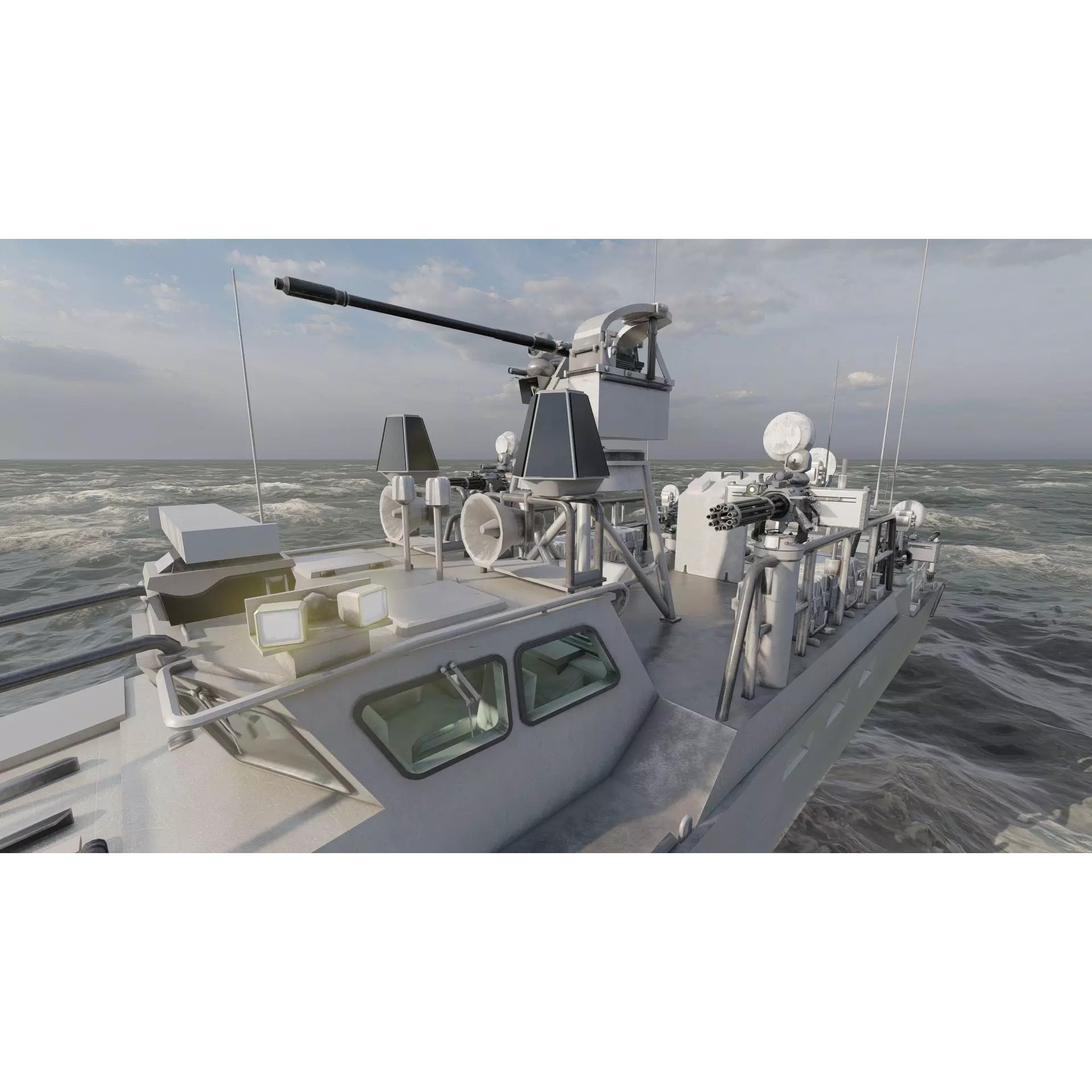 Detailed Patrol Boat - Game-Ready 3D Model - View 20